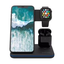 Canyon Ladegerät Wireless Dock 3in1 QI für Apple  15W  black retail (CNS-WCS302B) mobiltelefon kellék