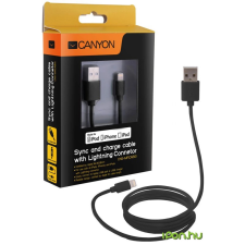 Canyon Ultra-compact MFI Apple Cable Apple 1m/2,8mm Black kábel és adapter