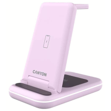 Canyon WS-304 3in1 Vezeték nélküli töltő - Rózsaszín (15W) (CNS-WCS304IP) mobiltelefon kellék