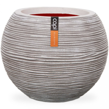 Capi Nature Rib KOFI270 elefántcsontszínű gömb alakú váza 40 x 32 cm kerti dekoráció