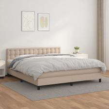  cappuccino színű műbőr rugós ágy matraccal 180 x 200 cm ágy és ágykellék