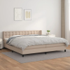  cappuccino színű műbőr rugós ágy matraccal 200 x 200 cm