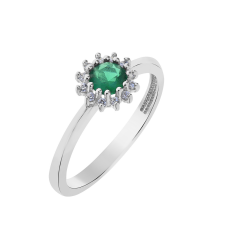  Capri Antique Flower Smaragd 14kt 0.36ct gyűrű gyűrű