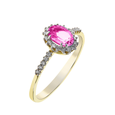  Capri Grotta Pink Topáz és Gyémánt 14kt 0.54ct gyűrű gyűrű