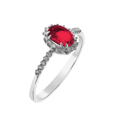 Capri Grotta Rossa Rubin és Gyémánt 14kt 0.67ct Eljegyzési gyűrű gyűrű