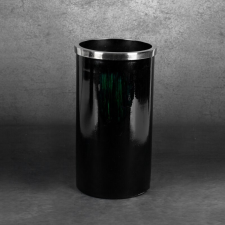  Capri műüveg váza fém peremmel Fekete/zöld 19x19x33 cm dekoráció
