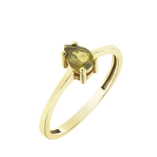 Capri Simple Elegance Turmalin 14kt aranyozott 925 Ezüst 0.39ct Eljegyzési gyűrű gyűrű