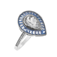  Capri Swiss Blue Akvamarin 925 Ezüst 0.7 ct gyűrű gyűrű