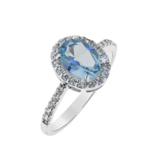  Capri Turquoise Magic of The Maldives Topáz 14kt 1.31ct Eljegyzési Gyűrű gyűrű