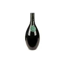 Capri üveg váza Fekete/zöld 18x18x48 cm dekoráció
