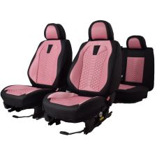 Car-Saddles Peugeot 208 Vénusz Méretezett Üléshuzat Bőr/Szövet -Rózsaszín/Fekete- Komplett Garnitúra ülésbetét, üléshuzat