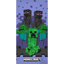 Carbotex Minecraft Purple fürdőlepedő, strand törölköző 70x140cm lakástextília