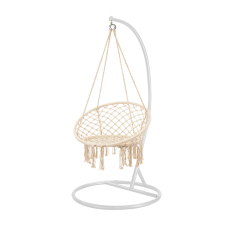  Cardenas függőfotel állvánnyal bézs-fehér kerti bútor