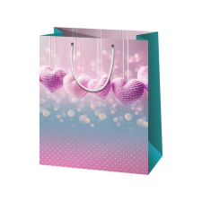 Cardex Horgolt szívek közepes méretű ajándéktáska 18x10x23cm ajándéktasak