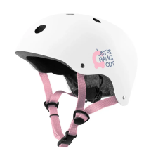 Cariboo bukósisak S méret, beépített lámpával- White/Pink kerékpáros sisak