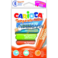 Carioca - Neon tempera stick 6db-os szett ecset, festék