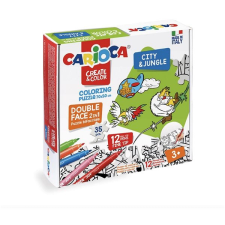 Carioca Város és dzsungel színezhető puzzle + 12 színes filctoll puzzle, kirakós