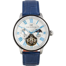 Carl von Zeyten CVZ0081WHS Schiltach Automatic Dual Time 46mm 10ATM, férfi karóra