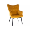 Carmen Velvet Bársony Fotel Curry Fekete Fa Vázzal