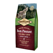  Carnilove Duck & Pheasant for Adult Cats – Hairball Control 6 kg macskaeledel