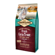 Carnilove Fresh Adult Cat Carp&amp;Trout Sterilised (ponty-pisztráng) 6 kg macskaeledel