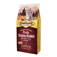 Carnilove Fresh Adult Cat Chicken & Rabbit Gourmand-  Csirke és Nyúl Hússal 6kg macskaeledel