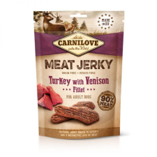 Carnilove Jerky Snack Turkey with Venison Fillet – pulyka szarvas filével 100 g jutalomfalat kutyáknak