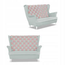  Carol Duo Skandináv Szárnyas Kanapé Family Furniture Szürke És Rózsaszín bútor