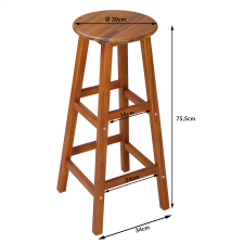 Casaria akácfa 2 db-os bárszék szett, 76x34x34cm (100696) bútor