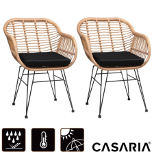 Casaria polyrattan fonott kerti fotel 2db-os szett natúr kerti bútor