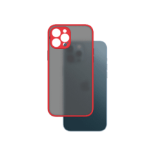 CASE AND PRO iPhone 12 Pro műanyag tok, piros-fekete (Matt-Iph12P-Rbk) tok és táska