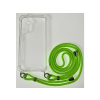 CASE AND PRO Samsung A55 5G TPU+PC átlátszó tok, zsinórral, akasztóval, neon zöld (FEST-SAM-A55-NE)