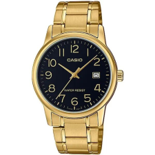 Casio MTP-V002G-1B férfi karóra, arany acél, fekete számlap, WR30 karóra