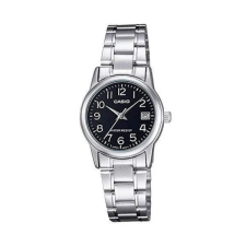  Casio női karóra, fekete számlap, acél szíj, 25 mm, WR30 karóra