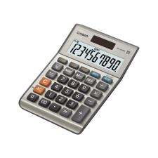 Casio Számológép asztali 10 digit nagy, döntött kijelző Casio MS 100 FM ezüst számológép