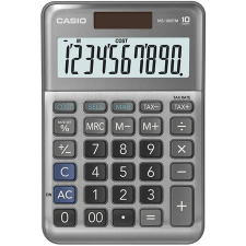 Casio Számológép, asztali, 10 számjegy, CASIO "MS-100 FM", szürke számológép