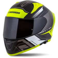 CASSIDA Aero Drome 2025, fekete/ fluo sárga/ fehér/ szürke, M bukósisak