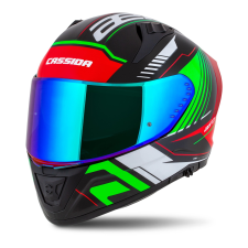 CASSIDA Aero Drome zárt motorkerékpár sisak fekete-piros-zöld-fehér bukósisak