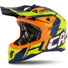 CASSIDA Cross Pro 2 Contra motokrossz bukósisak fluo sárga-narancssárga-kék bukósisak