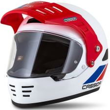 CASSIDA FormX FlatOut enduro bukósisak fehér-kék-piros bukósisak
