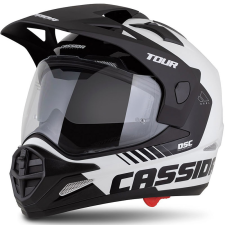 CASSIDA Tour 2.0 Dual enduro sisak fehér-fekete, matt fekete sildel bukósisak