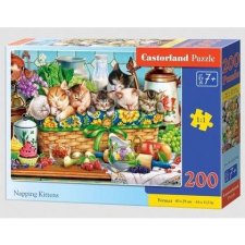 Castorland B-222278 200 db-os Puzzle - Szundító Kiscicák (CAS-B222278) puzzle, kirakós