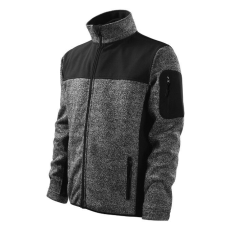  Casual softshell kabát férfi kötött melanzs szürke L