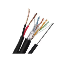  CAT 5E FTP kábel aljzattal és 2&#215;1 mm tápkábellel kábel és adapter