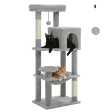  Cat Tree Tower, többszintes kialakítás, kényelmes függőágy, AMT0110GY-S, S macskabútor