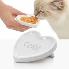 Catit Creamy | Szívecske formájú kerámia kínáló tál | Macskák részére macskatál