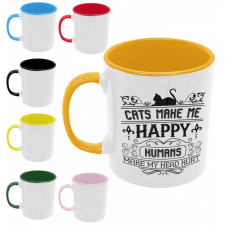  Cats make me happy humans make my head hurt - Színes Bögre bögrék, csészék
