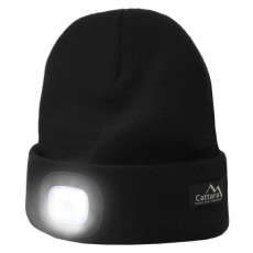 CATTARA Cattara BLACK LED-es fejlámpa sapka USB-töltéssel