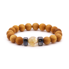  Cédrusfa Solar Plexus Chakra Karkötő Citrinnel karkötő