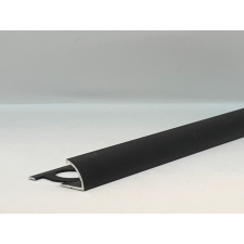 CELL Negyed köríves domború fém csempe élvédő matt fekete 8 mm élvédő, sín, szegélyelem